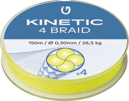 Kinetic 4 Braid 150m - Fluo Yellow